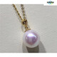 MHFDO Japan Akoya Seawater Pearl Pendant Flawless Round Mirror Light 18k Pearl Necklace Dragon's Tears Pearl 10-1 18K Gold Holder 10-11mm