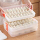 Meikejie dumpling box thickened non-stick refrigerator storage box household quick-frozen chaos frozen crisper multi-layer with lid cream white no odor - pp material default four layers and one lid 240 pieces packed 59 pieces per day