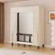 Wardrobe installation-free folding simple wardrobe cream style home bedroom cabinet 28MM one-piece cloth wardrobe wardrobe light Yami folding installation-free 1.05 meters