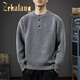 ZEKALANG American trendy brand retro wool blended men's sweater winter new thickened warm Henry collar casual sweater Khaki L _Suitable for 135-150Jin Jin equals 0.5 kg