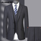 Lilan wool three-piece suit men's striped middle-aged engagement wedding formal suit men's 9836 gray stripe M 170/46