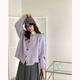 Clothes yuan round neck horn button knitted sweater 2025 autumn and winter new purple cardigan jacket women's gentle lazy casual top purple regular one size (85-120Jin Jin equals 0.5 kg)