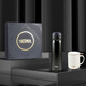 THERMOS 2025 New Thermos Thermos Cup Gift Box Set Tea and Water Separation Business Office Handle Cup Tea Cup 15 Black Thermos Cup + White Handle Cup (Black Gift Box