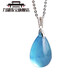 Lihu natural aquamarine pendant for women, high quality blue crystal pendant for girlfriend birthday gift with rope