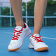 New 65z3 badminton shoes for men in autumn, anti-slip double mesh, lightweight rubber, wear-resistant, cushioning, children's competition shoes, white and red 42