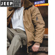 JEEP SPIRIT Workwear American Retro B15 Bomber Pilot Jacket Warm Fleece Collar Jacket Cotton Jacket Men Green 2 XL
