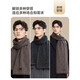 JIUMU pure wool scarf men's autumn and winter gift thickened warm scarf new Chinese style gift box for older boys dark gray