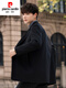 Pierre Cardin double-sided coat men's mid-length high-end windbreaker 2024 winter thickened Korean style new woolen coat black 1 L recommended 110-125Jin Jin equals 0.5 kg