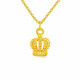 Chow Tai Fook Gold Pure Gold 999 Hollow Princess Crown Pendant Pure Gold Necklace Women's Clavicle Chain Valentine's Day Gift Pure Gold King with S925 Chain