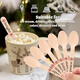 Xiangmanchu biodegradable individually packaged disposable environmentally friendly small wooden spoon wooden ice cream spoon ice cream dessert knife and fork spoon paper package 75 ice cream scoops 50 pieces