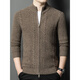 DVW international brand wool cardigan men's autumn and winter new style 700g thick pure wool jacquard zipper jacket high-end gray 3XL (185) suitable for 180-195Jin Jin equals 0.5 kg