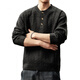 OLJ light luxury brand old money style Henry collar pullover sweater for men autumn and winter new loose twist knitted sweater jacket carbon black M suitable for 100-120Jin Jin equals 0.5 kg
