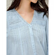INMAN Lace V-neck Shirt 2026 Spring Women's New Lantern Sleeve Loose Shirt Top Light Blue XL