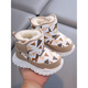 Tyrannis shoes 1-3 years old 2 baby toddler cotton boots men and women anti-slip children's waterproof snow boots thickened khaki color 14 inner length cm_22 size