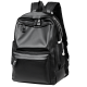 Langfei Backpack Men's Backpack Casual Large Capacity Travel Computer Bag Korean Version High School Student Bag Trendy Leather Bag Limited Edition Black