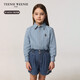 Teenie Weenie Kids 25 spring and summer new style long-sleeved denim shirt for boys and girls, light denim color 120cm