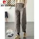 Pierre Cardin 2026 new solid color diamond white duck down buckle casual cotton pants for women thickened warm down pants for women's winter outer wear coffee color L recommended 140Jin Jin equal to within 0.5 kg