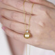 Princess Pearl Diana Pendant Necklace South Sea Gold Beads 18 Pendant Rich Gold Natural Perfect Round Highlight Collarbone 10mm Small and Cute