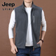 JEEP SPIRIT winter polar fleece vest jacket men's loose velvet sleeveless sweatshirt velvet vest outdoor vest fleece high-end gray regular style vest XL (90Jin Jin equals 0.5kg -110Jin Jin equals 0.5kg)