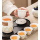 Outdoor travel tea set household one pot three cups portable storage bag ceramic quick cup teapot teacup Yabai one household three cups with bag No Specifications