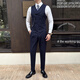 Jingchen Green Fruit Collar Vest Men's Suit Wedding Groomsmen Groomsmen Suit Vest Vest Waist Double Breasted Suit Jacket Medium Gray_Single Vest 3XL_Recommended 165Jin Jin is equal to within 0.5kg