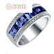 Zezhijia (zezhijia) YANOR sapphire ring men's single row of diamond imitation tanzanite 925 silver plated diamond ring trendy men's ring spot size 14-16 circle wide version blue 0 carat