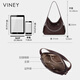 Viney cowhide tote bag women's bag large capacity crossbody bag shoulder birthday gift for girlfriend and wife brown high-end practical brand armpit bag fashionable light luxury versatile commuting casual bucket bag