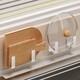 No-punch pot lid rack kitchen storage rack wall-mounted cutting board chopping board multi-functional wall storage artifact rack refined carbon steel thickened 2 pairs set Yabai