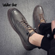 Walker Shop Slip-On Business Casual Shoes High Quality Cowhide New Trendy Breathable Casual Leather Shoes Soft Bottom Shoes Men Black Genuine Men's Shoes 40