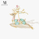 Mck shining colorful zirconium deer brooch high-end women's suit coat corsage pin accessories Chinese Valentine's Day gift
