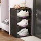 Yusenyi Shoe Storage Box Home Door Sneaker Storage Artifact Multi-layer Foldable Shoe Rack Transparent Shoe Storage Cabinet Transparent Black Single Pack Transparent Black Single Pack
