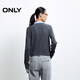 ONLY2025 new winter style college style slim stitching fake two-piece right shoulder sweater for women | 12543B014 G44 floral gray L