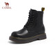 Camel (CAMEL) Martin boots women's new versatile leather and velvet thick-soled casual boots L25W283089 black 37