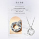 Wanfulong broken platinum ring blessing丨Platinum PT950 crushed ice interlocking pendant women's light luxury shiny platinum clavicle chain 43cm, platinum PT950 crushed ice necklace 4.11g