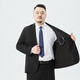 Ayou Fat Plus Size Business Suit Suit Loose Formal Wedding Groomsmen Grooms Dress Work Interview Commuting Suit Men
