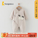 Tongtai one-piece autumn and winter thin cotton 0-6 months baby clothes for men and women baby home clothes butterfly clothes rompers gray 52cm