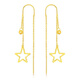 Su Chen 18k gold five-pointed star earrings women's long tassel earrings earrings round bead earrings fashion imitation gold ins do not fade
