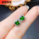 Jinwei natural diopside earrings s925 sterling silver color super good crystal full clean fire flash main stone 5*5mm gold color