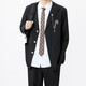 College style dk boys uniform suit badge suit spring and autumn youth handsome shoulder pad black jacket class uniform navy suit/shirt/tie/trousers high quality 4XL recommended 180-195Jin Jin equals 0.5 kg
