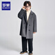 Romon children's double-sided wool coat, autumn and winter woolen woolen coat for boys and girls, mid-length Korean style coat, charcoal gray 140