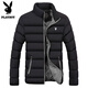 Playboy cotton coat for men winter 2025 new style coat cotton coat thickened to keep warm and cold-proof casual loose youth men's cotton padded jacket 005-khaki (scarf included) L 100-115Jin Jin equals 0.5 kg