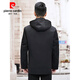 Pierre Cardins neuer Parka Herren Nerzfell integriertes Innenfutter Echtfell Nickmantel warmer Wintermantel mittleren Alters schwarz M 165