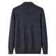 KING DEER middle-aged and elderly men's cashmere sweater solid color cardigan pocket large size dad knitted cardigan grandpa loose warm sweater navy blue XL 180 yards 145-165 Jin Jin equals 0.5 kg