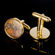 Suit cufflinks retro sheepskin map gold-plated copper cufflinks men's French shirt cuff buttons formal wear versatile purchasing agent gold 18mm