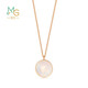 Chow Sang Sang 18K rose gold mint mother-of-pearl starburst color gold necklace pendant K gold necklace pendant 91876N 47 cm