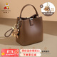 Scarecrow bag for women 2025 new cowhide leather shoulder crossbody bucket bag light luxury high-end birthday gift for girlfriend and wife