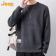 JEEP Jeep sweater men's winter round neck loose inner shirt men's knitted sweater clothes men's gray XL