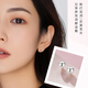 Lao Fengxiang pure silver earrings for women 2025 new sterling silver earrings to support ear piercing to prevent inflammation, no need to remove ear sticks for sleeping, earrings and earrings L-Z681 sterling silver earrings to support ear piercings - round bead style 4 pairs