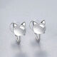 NSYCA Old Phoenix 999 Sterling Silver Lucky Cat No Piercing Ear Clip Silicone Painless Cute Kitten Glazed Ear Jewelry Cat Ear Clip Platinum Pair Lao Fengxiang Same Style