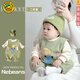 G.DUCKKIDS infant and toddler autumn and winter style suit, cute elephant male and female baby overalls two-piece set, plus velvet warm clothes, green rice elephant two-piece set 66cm